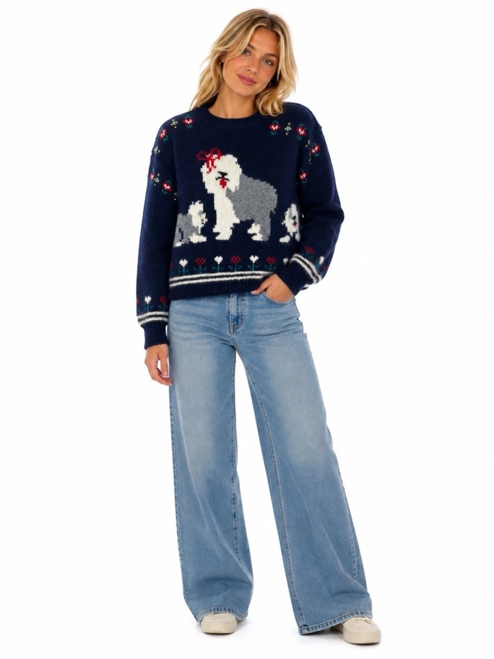 Vintage 80's The Sporting Life Sheepdog 100% Wool Sweater Women's Size Small